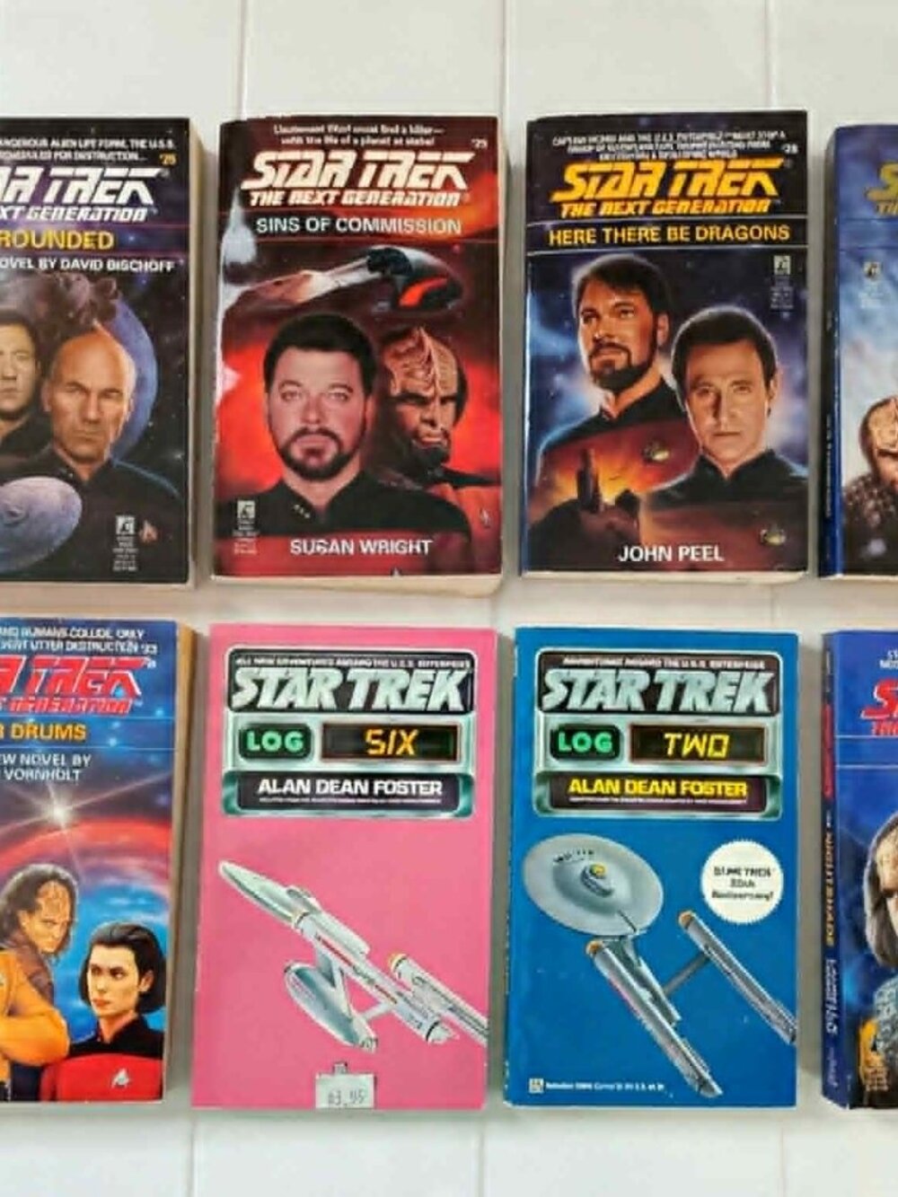 Lot of 8 Vintage 1990s Star Trek Paperback Novels TNG & Original Series Sci-Fi